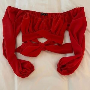 Red wrap around top